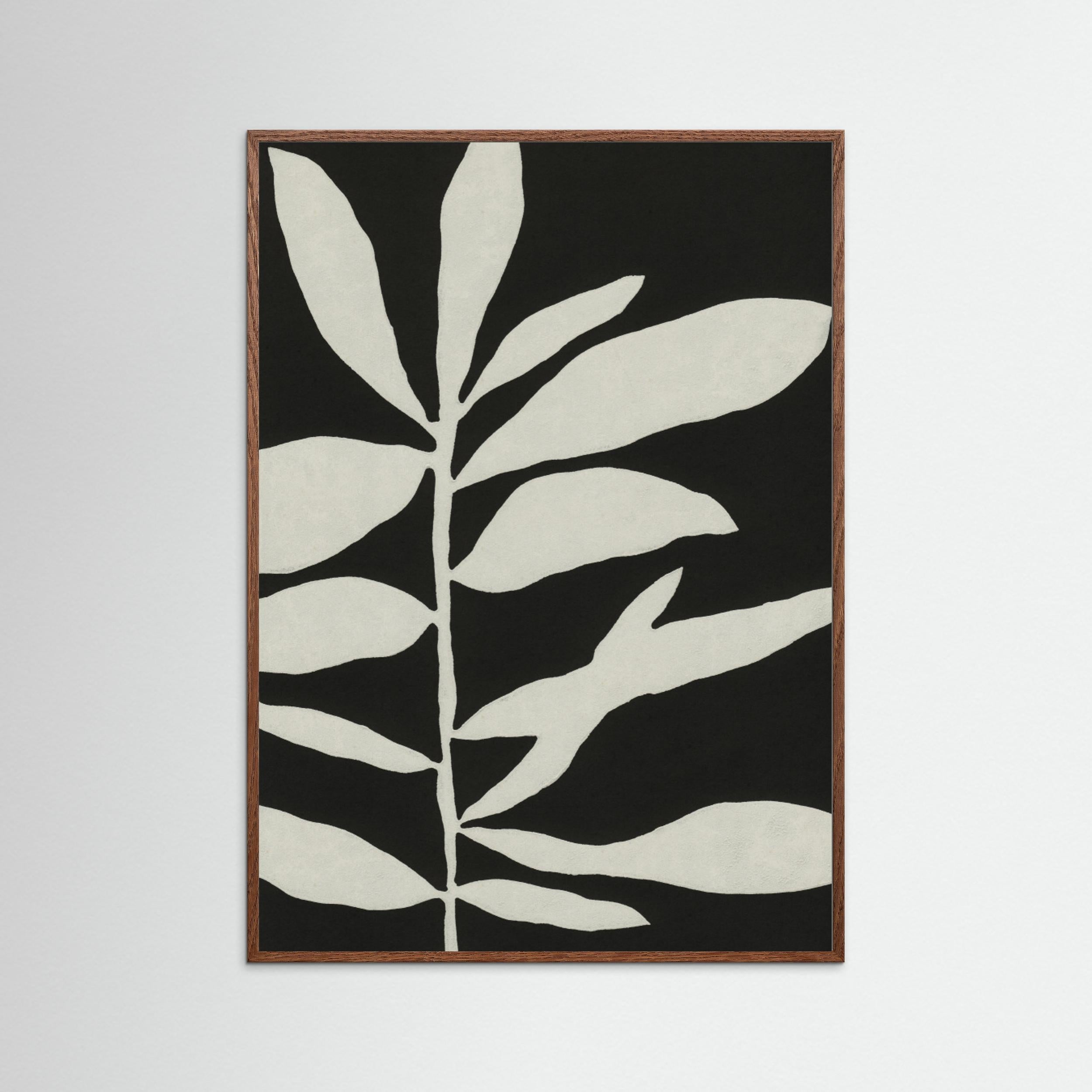 Linocut Branch 3 / White & Black by Alisa Galitsyna - Fine Art Paper Print - dreamtprint.art - 14 x 21 cm / 5 x 8″ (A5)